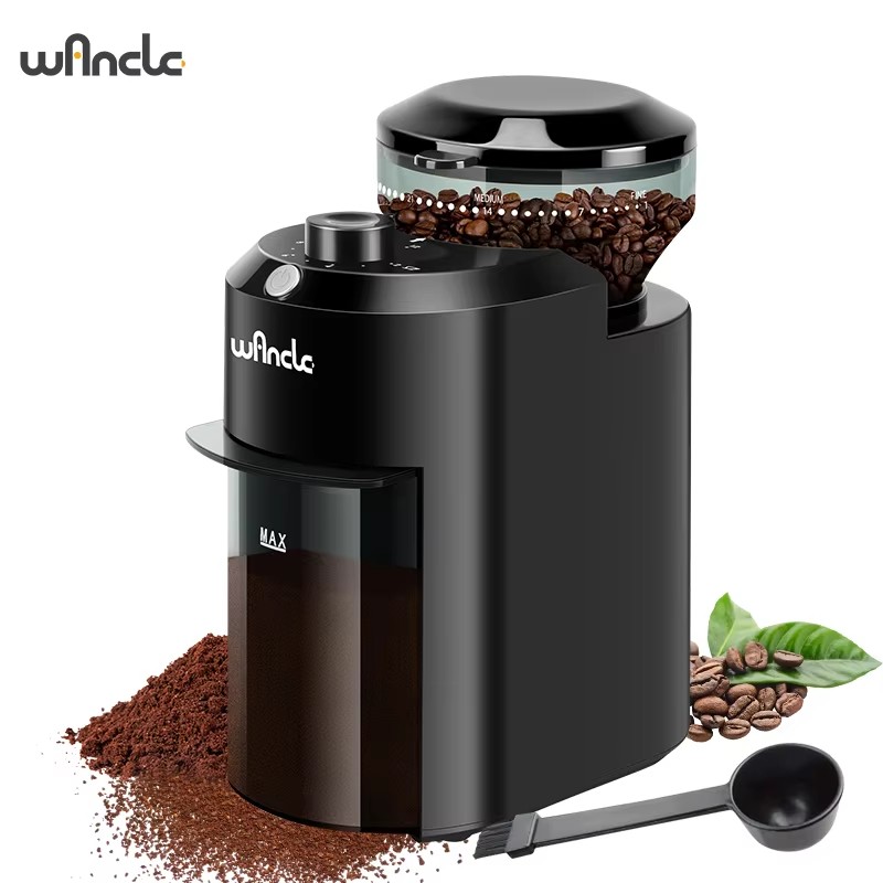 Coffee Grinder Burr Flat - Wancle Macinacaffè Elettrico Macinacaffè Regolabile Macinazione