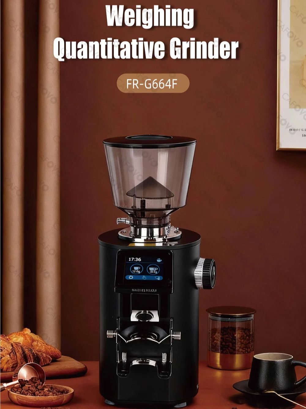Coffee Grinder Burr Flat - CAFOVO G664F Macinacaffè quantitativo per pesatura