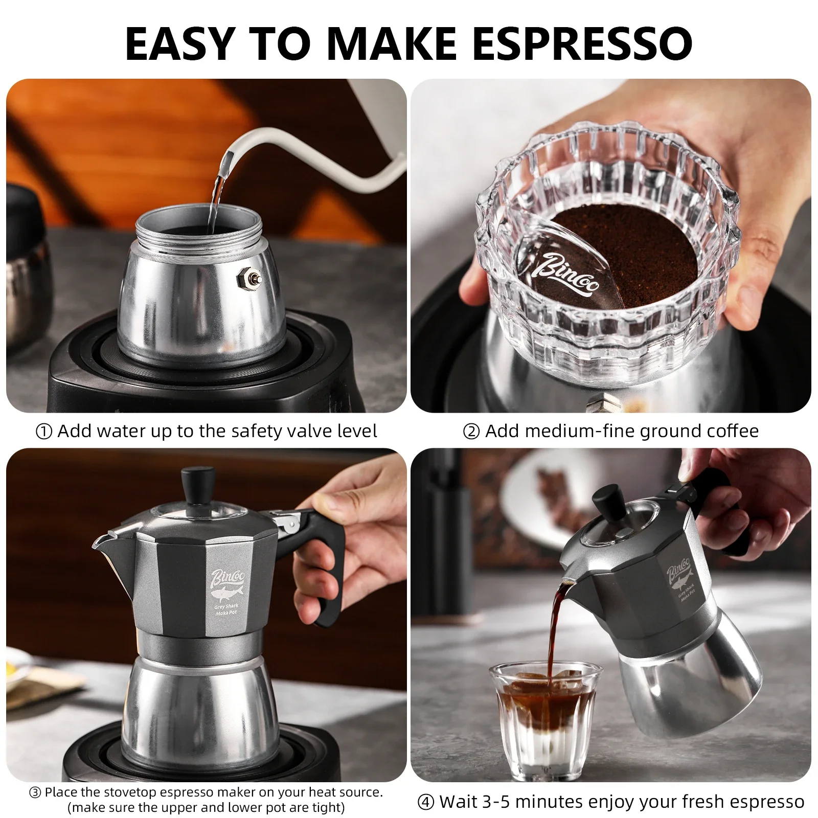 Bincoo Caffettiera Moka a Dopp - Quality Coffee Equipment recensione e prezzo