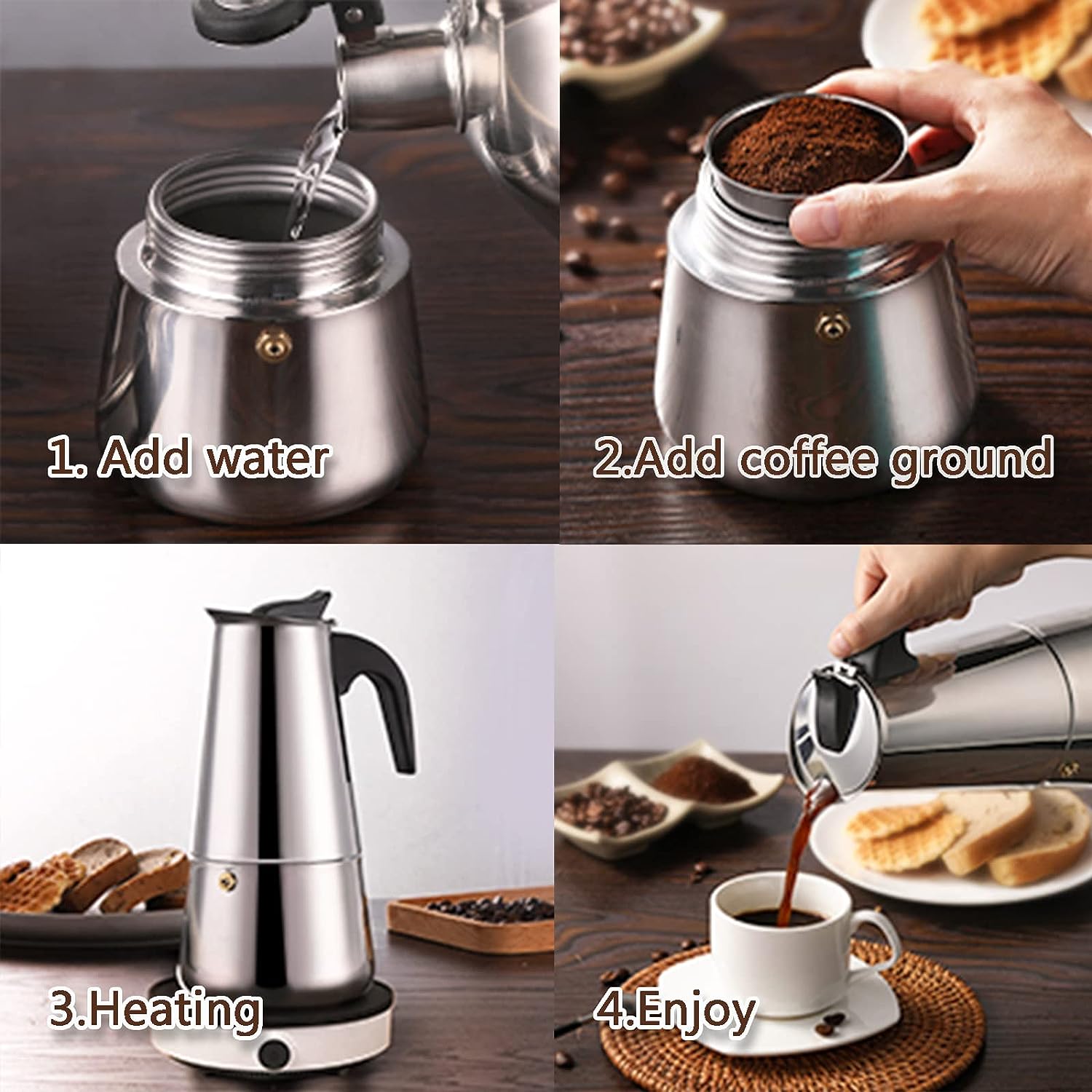 4/6/9 tazze Moka Pot Caffe Mac - Quality Coffee Equipment recensione e prezzo