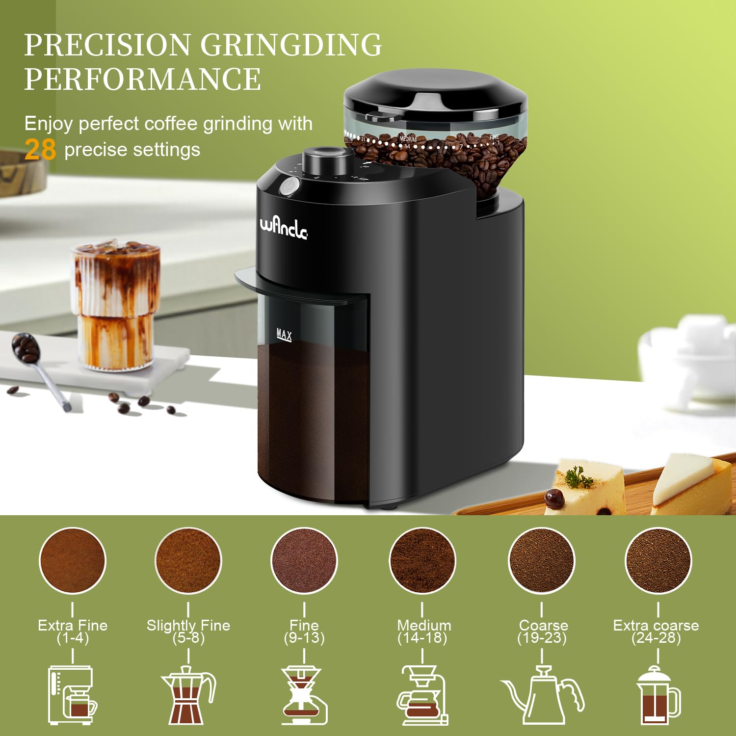 Macinacaffè automatico Wancle  - Coffee Grinder Burr Flat recensione e prezzo