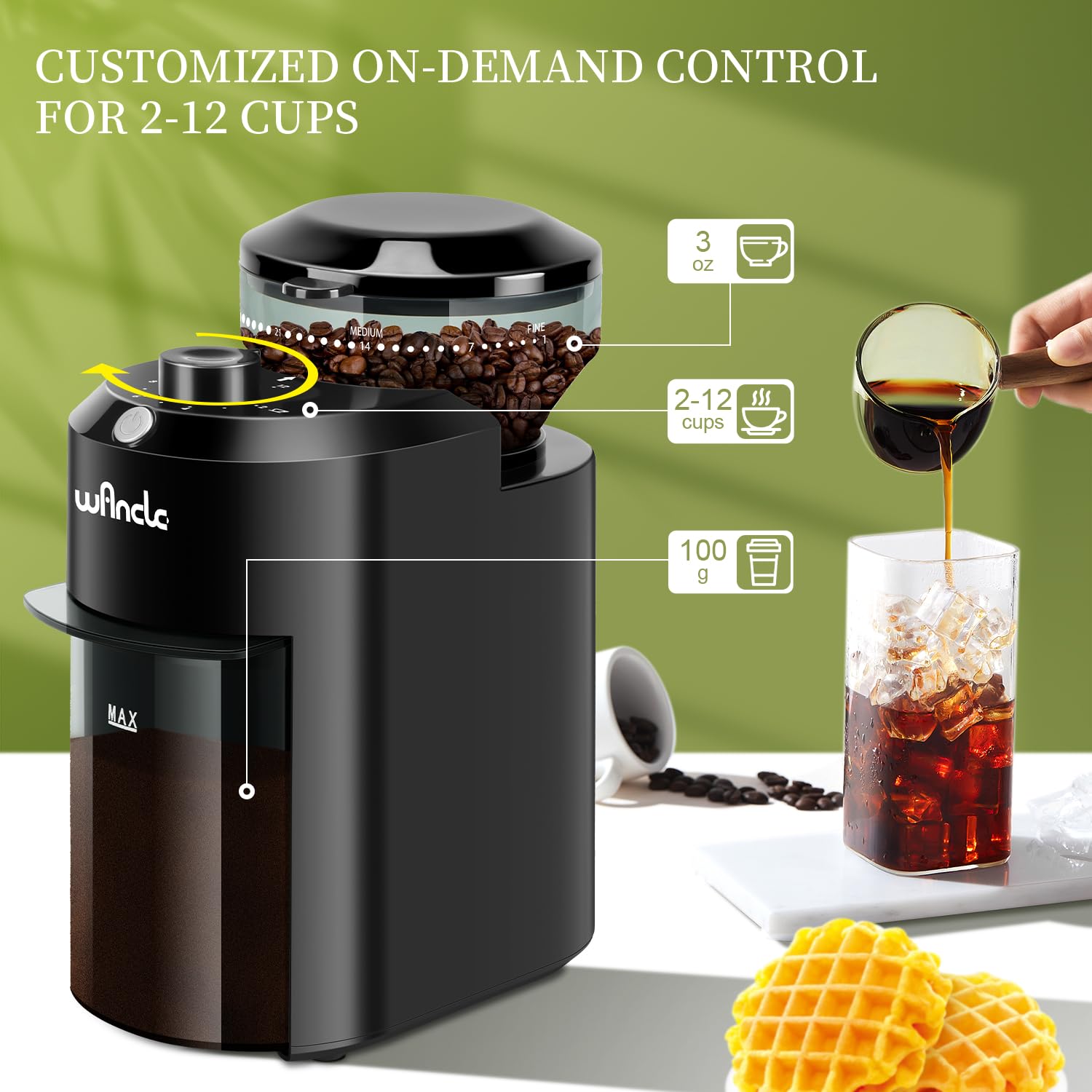 Macinacaffè automatico Wancle  - Coffee Grinder Burr Flat recensione e prezzo